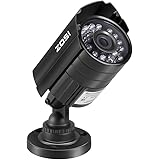 ZOSI HD 800TVL 24PCS IR-LEDs 3.6mm lens with IR Cut CCTV Camera Home Security Day/Night Waterproof Camera- 65ft(20m) IR Distance, Aluminum Metal Housing