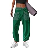 LAMISSCHE Oversized Barrel Lounge Pants Women Wide Leg Sweatpants with Pockets Baggy Cropped Pants