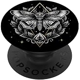 Moth Lepidoptera Heterocera Folkloric Wiccan Nature Goth PopSockets Adhesive PopGrip
