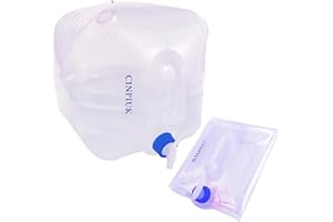 CINPIUK 5 Gallon Collapsible Water Container with Spigot, Camping Water Jug, Outdoor Water Storage Cube Portable Water for Hiking, Fishing, Emergency