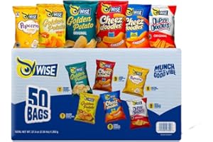 Wise Snacks Variety Pack Chips (50 Count)- Grab & Snack Potato Chips Individual Bags - Assorted Flavors - Convenient for On-the-Go Snacking - Quality and Taste