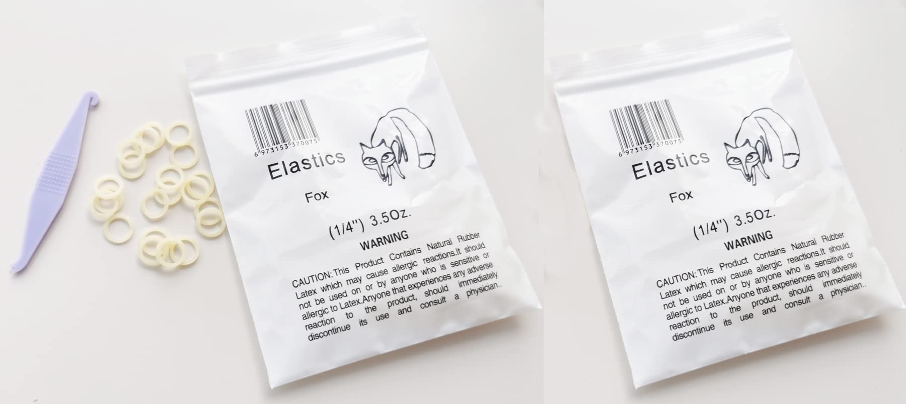 Amber 1/4 Medium Strength 3.5 oz Orthodontics Elastic Braces Dental Rubber Bands (2 Pack (200 Pieces))