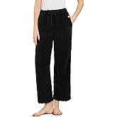 LYCY Fluffy Pajama Pants for Women, Comfy Fuzzy Pj Bottoms with Pockets Drawstring Fleece Sleepwear Soft Winter