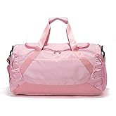 Gym Bag for Women Men Duffle Bag for Travel with Shoes Compartment and Wet Pocket Small Carry on Weekender Bags for Sports Overnight Fitness Yoga Dance Workout Swimming Hospital Tote (Pink)