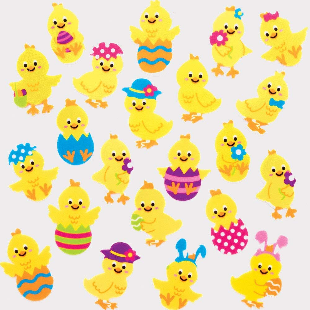 Baker Ross Easter Chick Felt Stickers - Pack of 100, Easter Crafts, Craft For Kids (AT438)