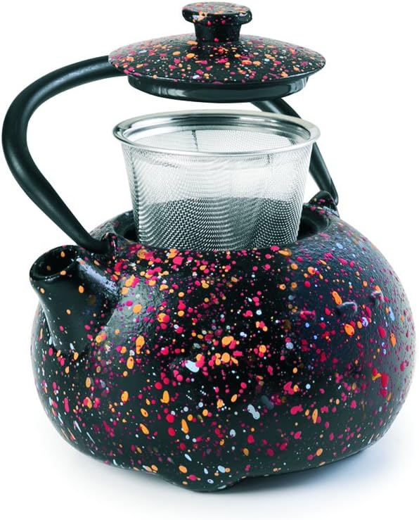 IBILI Cast Iron Graffiti Teapot, 0.35 Litres, Enamel Interior, Induction Safe, Black - Image 3
