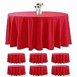 6 Pack Round Tablecloth 120 Inches Red Table Cloth