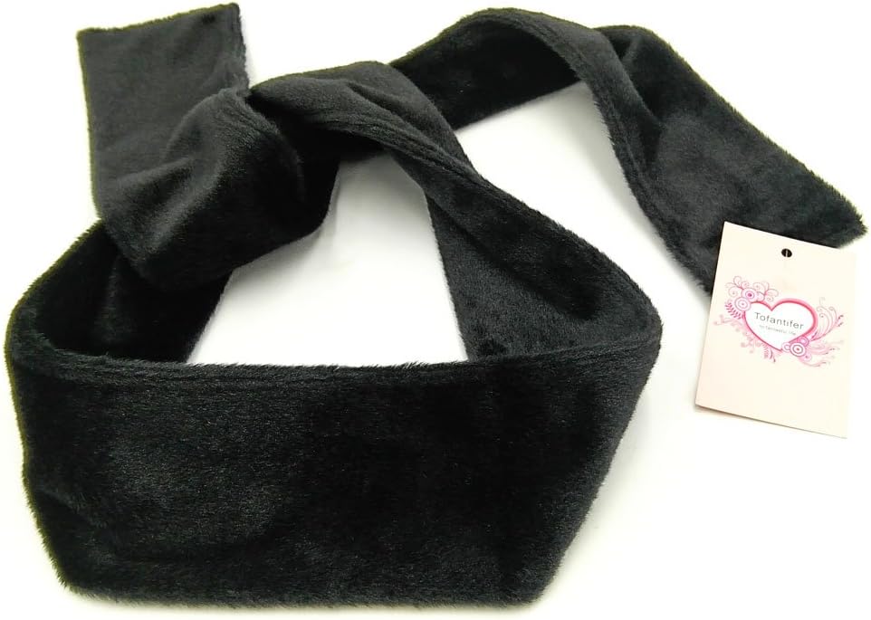 Tofantifer Plush Blindfold Soft Eye Mask for Game Play Black