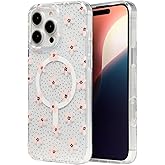 ZAGG Milan Snap Case for iPhone 16 Pro Max - Floral Design on Clear Base, MagSafe Compatible, 13ft Drop Protection, Eco-Friendly Materials, Graphene Reinforced for Extra Durability, Pink Daisies