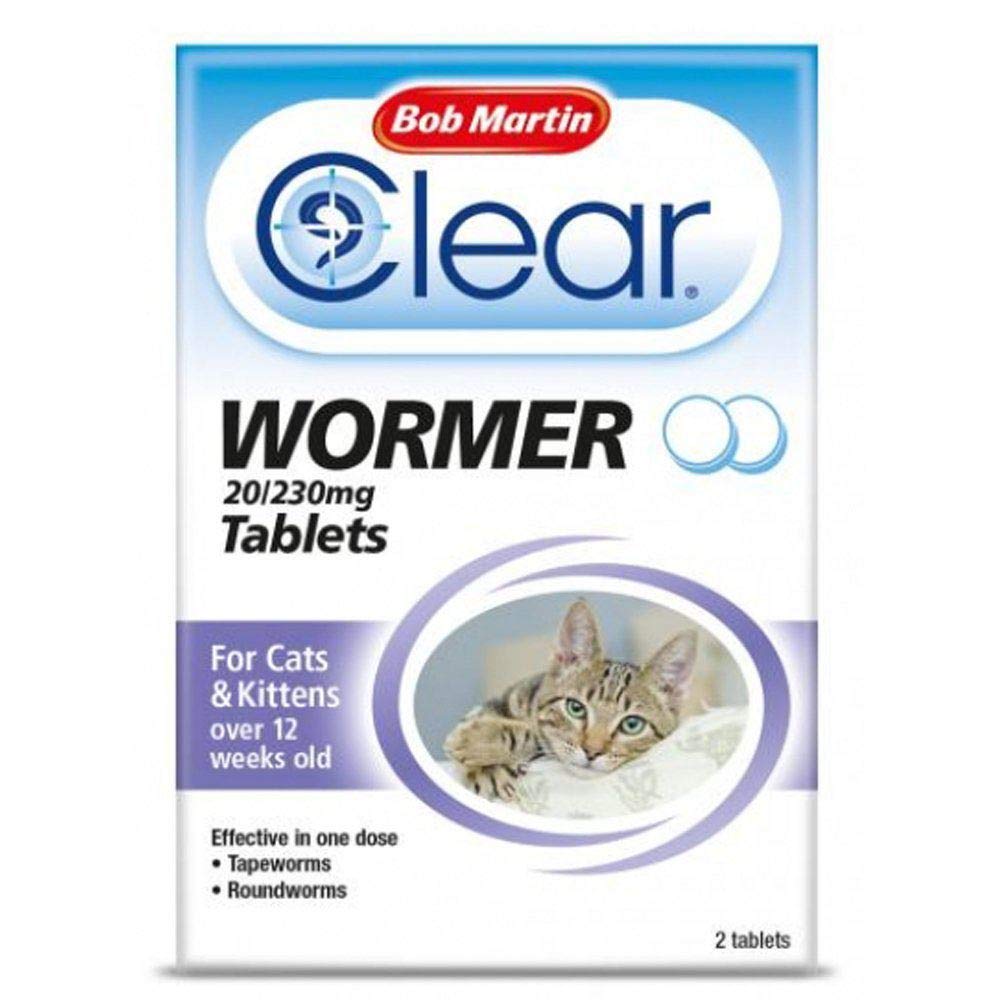 Bob Martin Clear Wormer Tablets for Cats and Kittens over 12 Weeks Old - 2 Tablets