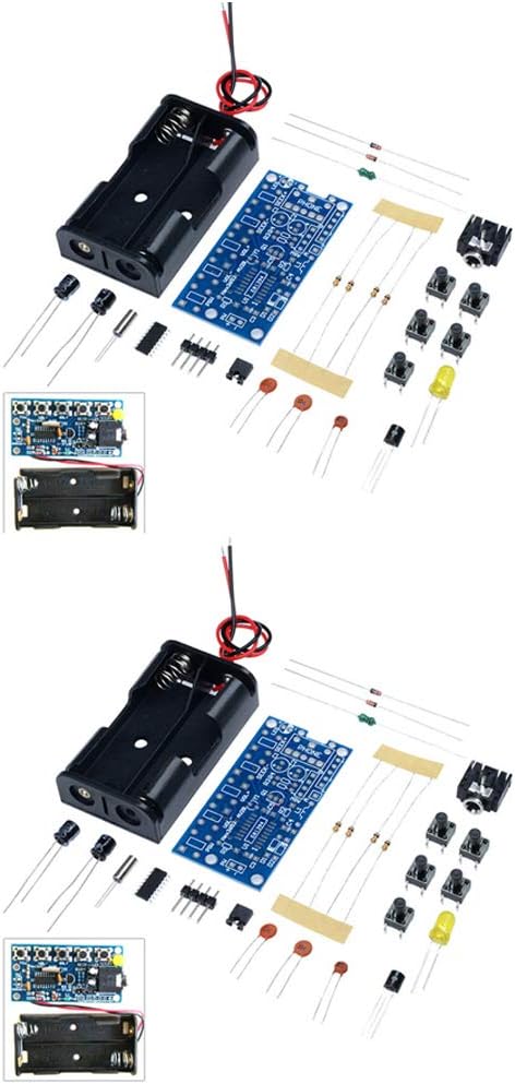 Onyehn 2 Pack DIY DC 1.8V-3.6V DIY 76MHz-108MHz Wireless Stereo PCB FM Radio Receiver Module Electronic Learning Kits