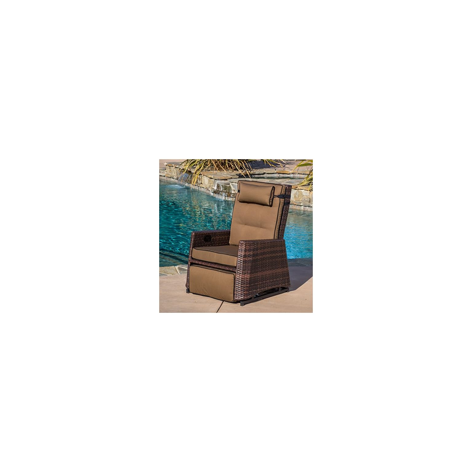 Christopher Knight Home CKH Outdoor Wicker Recliner Rocking Chair