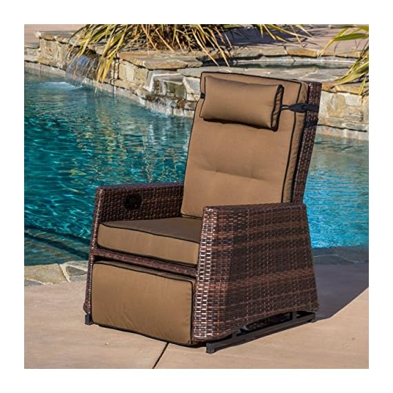 Christopher Knight Home CKH Outdoor Wicker Recliner Rocking Chair