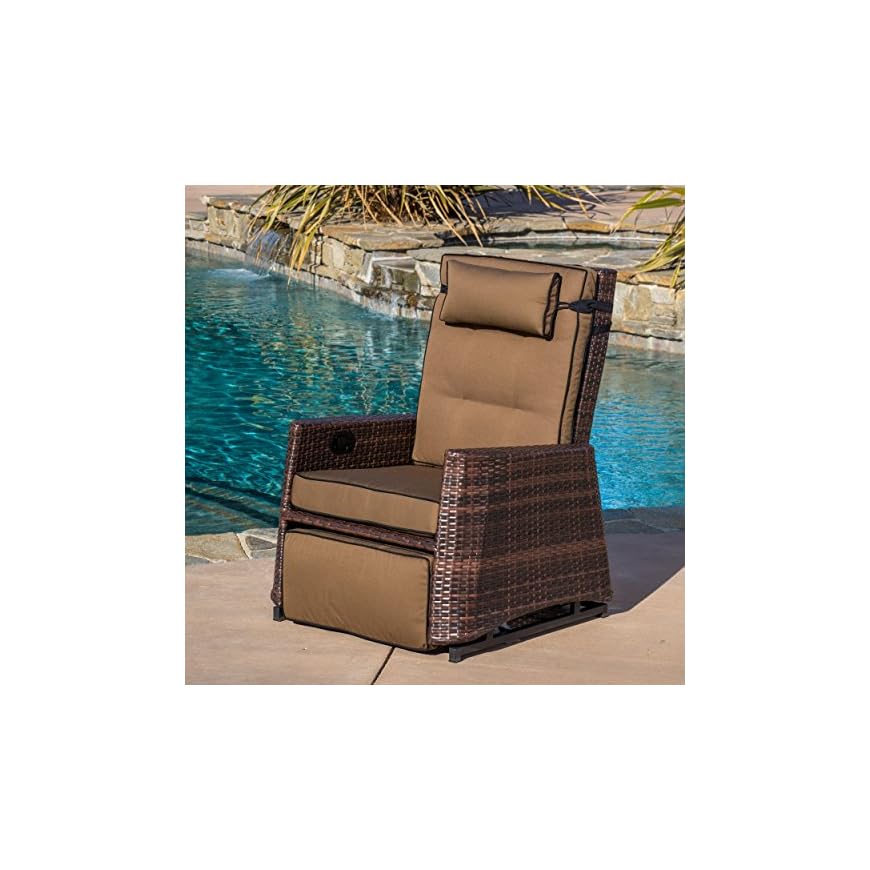 Christopher Knight Home CKH Outdoor Wicker Recliner Rocking Chair