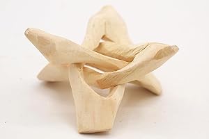 Awesome Industries Wood Tripod Stand 2 in Natural Abalone Shell & Smudge Crystal Ball Sphere Geode Rock Crystal Gem Pottery Key or Jewelry Dish/Bowl 3 Leg Artisan Hand Carved Wooden Cobra Stand