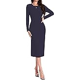 LUXEBOLD Women's Maxi Dress Long Sleeve Bodycon Knit Dresses Crew Neck Long Dress Elegant Casual Going Out Lounge Dresses