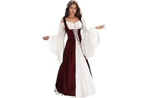 WYZJL Renaissance Dress Women Medieval Dress Ren Faire Costume Renaissance Outfit Irish Dress Halloween Costume for Women