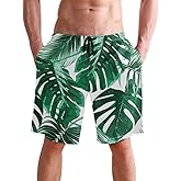 visesunny Men's Colorful Flower Print Beach Shorts Hot Summer Swim Trunks Sports Running Bathing Suits with Mesh Lining