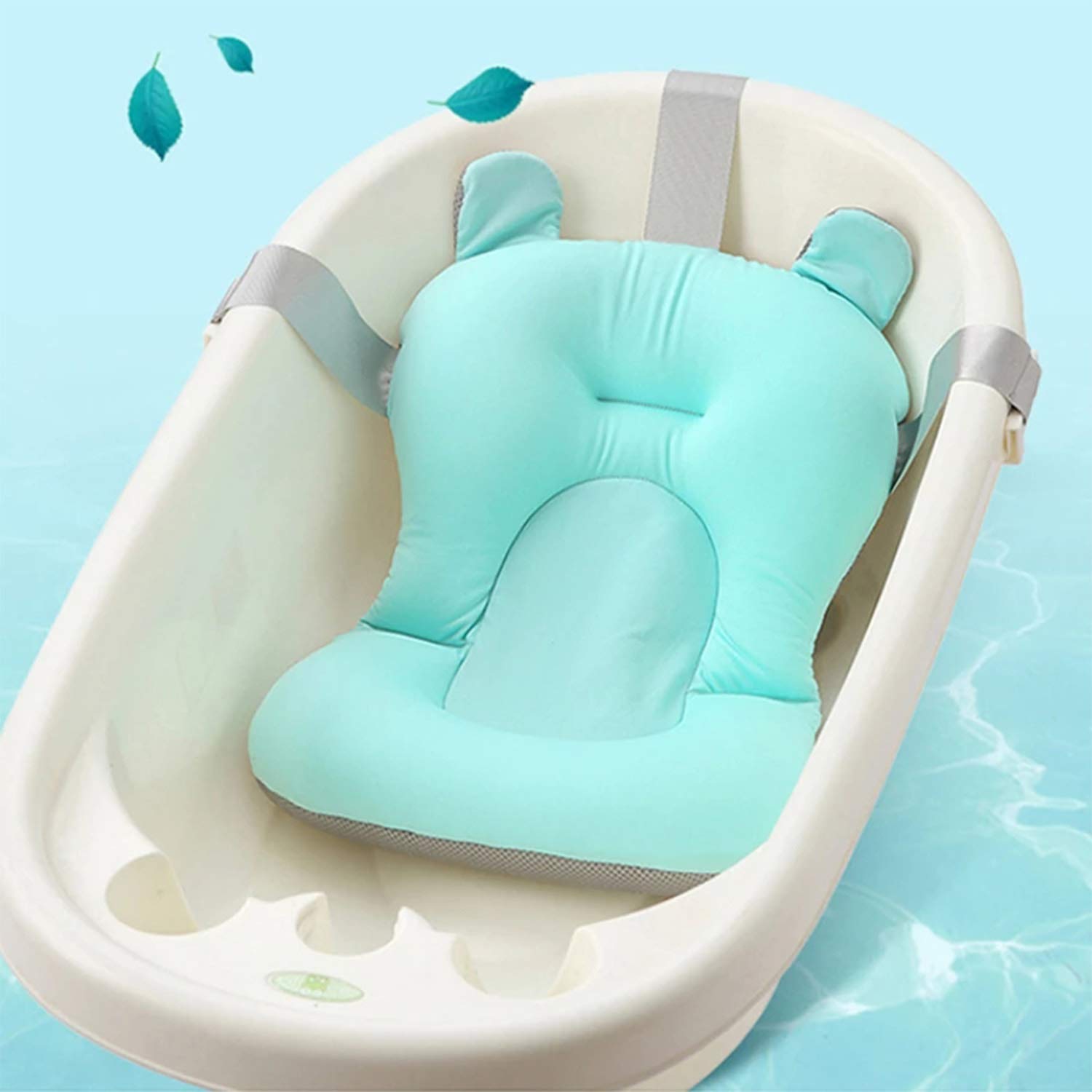 Baby Bath Cushion Infant Bathtub Seat Pad Newborn Bather Support Mat Floating Soft Baby Bather Pillow Non-Slip Adjustable Bath Tub Cushion for Newborns to 12 Months