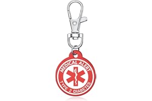 YOTHIWAD Medical Alert Keychain for Women Men,Medical ID keychain with Free Laser Engraving Red Light Suitable for Bags Cloth