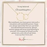 IPINK-Granddaughter Necklace Granddaughter Gifts from Grandma,Graduation Gifts for Her,Birthday Inspirational Wedding Jewelry Keepsake Gifts for Granddaughter