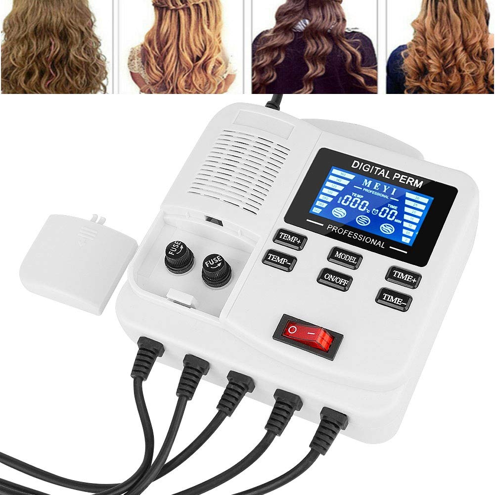 Hair Perm Machine, Small Safe Portable Digital PTC Heating Hair Perm Machine with Hair Roller Styling Tool for for Home Salon(US Plug)