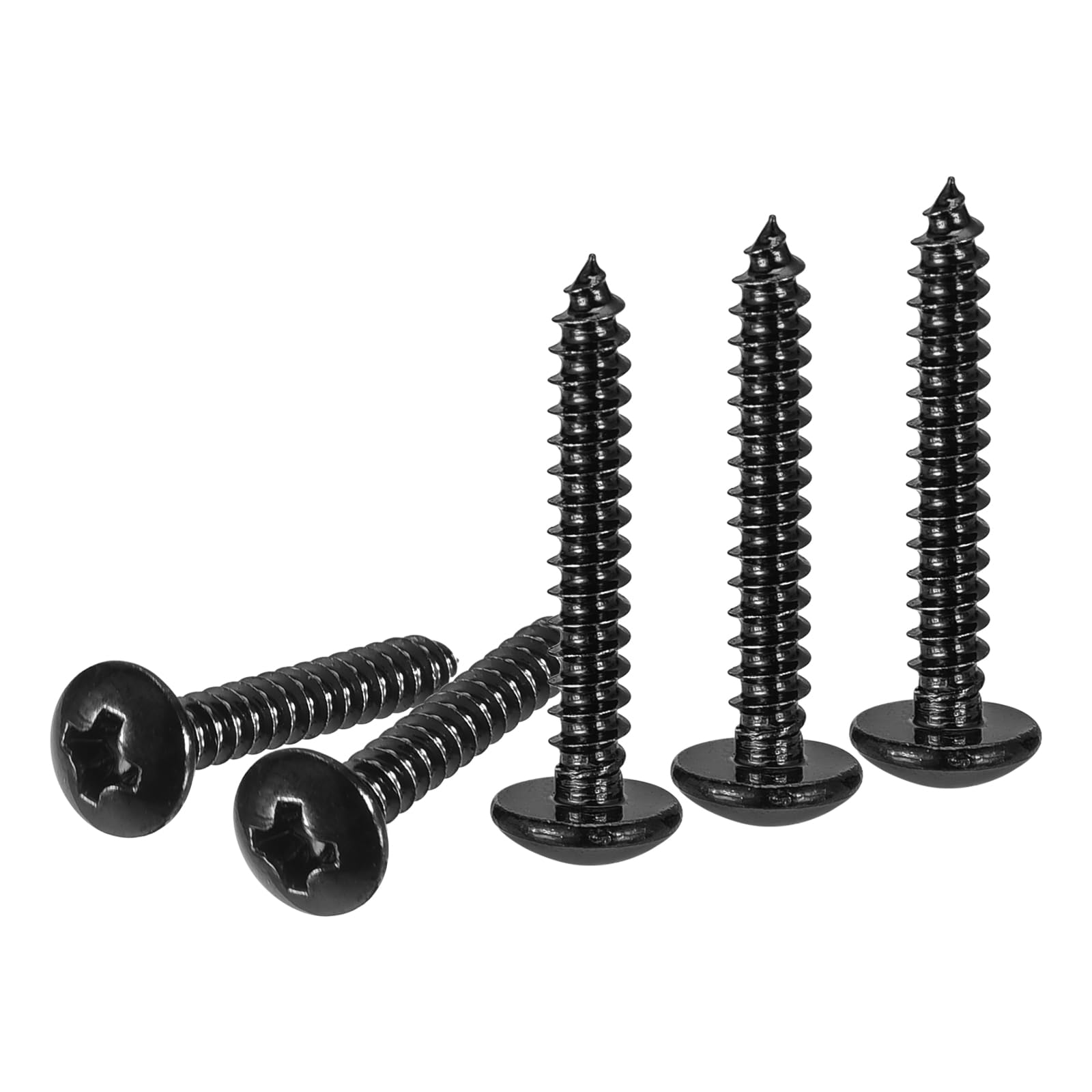 DTGN #4x3/4 Sheet Metal Screws - 100 Pack - for Wood, Furniture - 304 Stainless Steel Phillips Truss Head Self Tapping Tip Wood Screws - Black