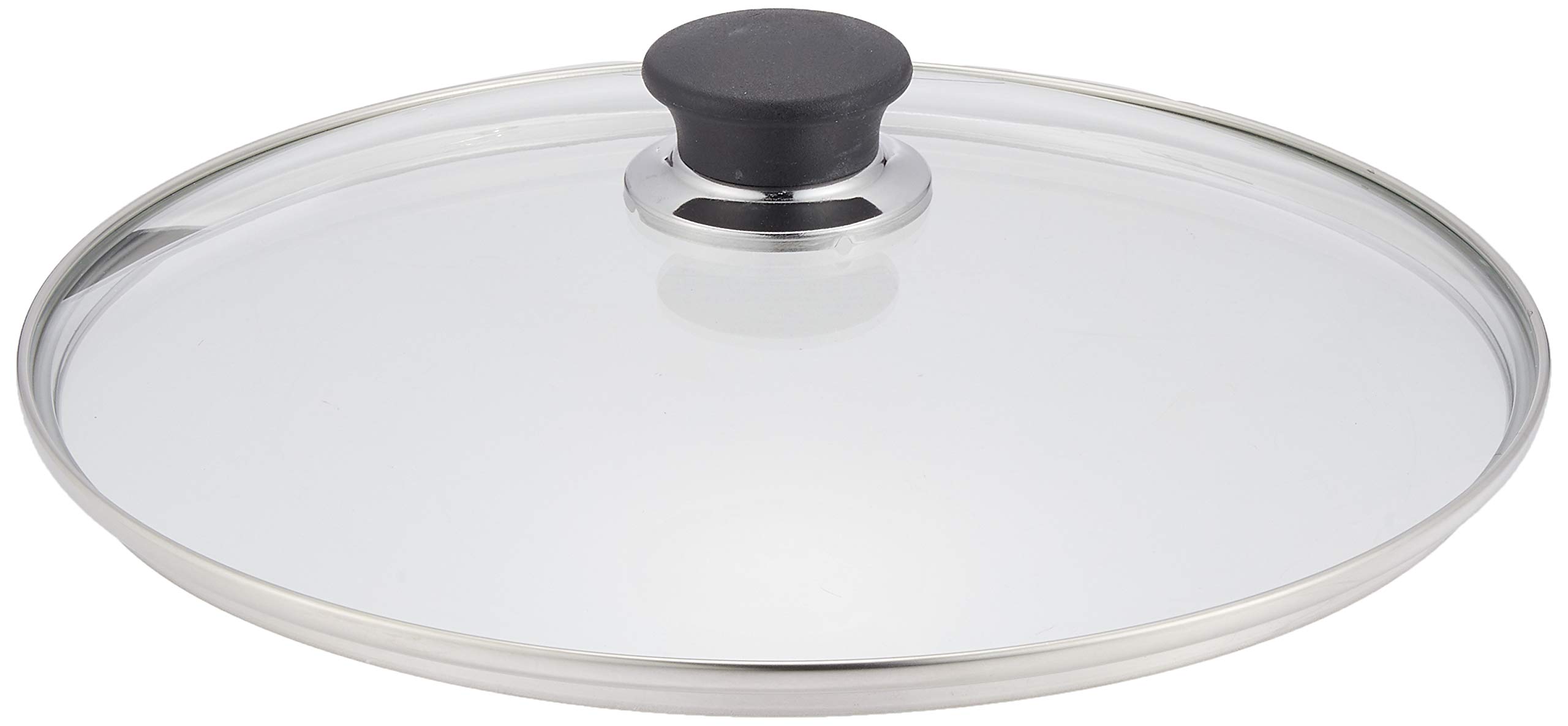 BALLARINI 334 °F02.28 Glass Lid 28 cm Stainless Steel Lid and Knob, Black/Clear, 6 x 28,9 x 11.4 (
