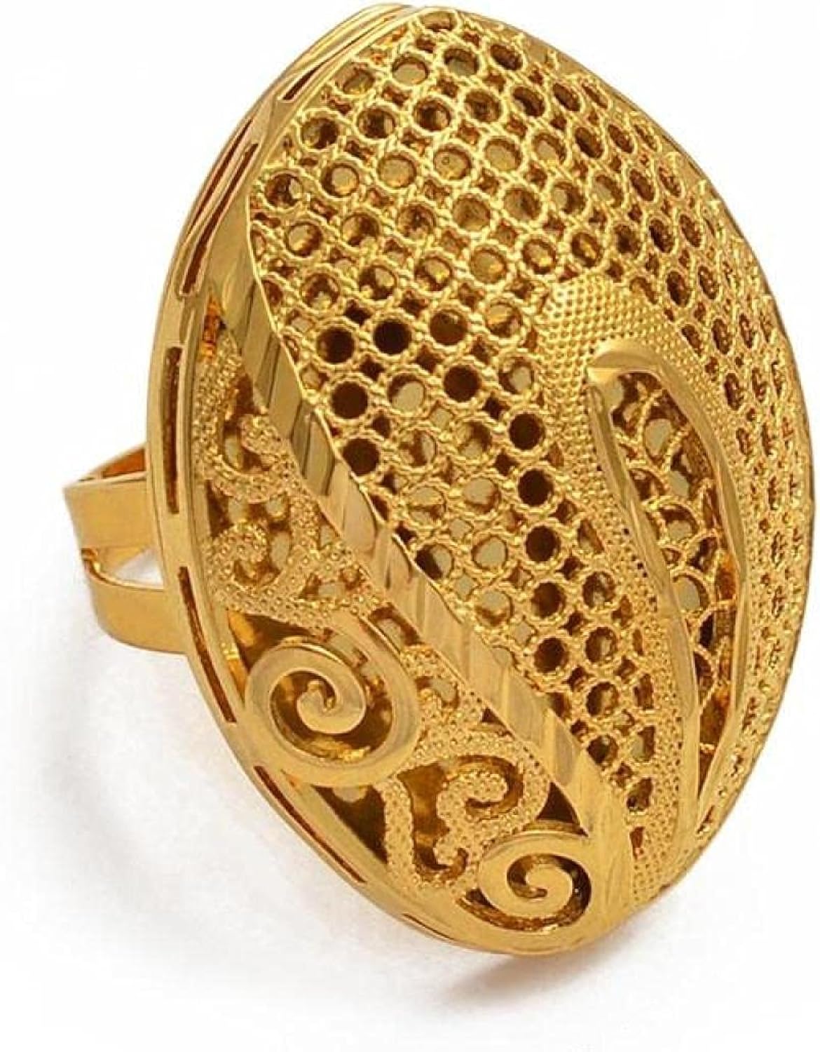 Resizable Big Ring For Women Jewelry Gold Color Wedding Bigger Ring