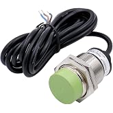 Heschen M30 Inductive Proximity Sensor Switch PR30-15DN Cylindrical Type Detector 15mm DC12-24V 3-Wire NPN NO(Normally Open) CE