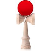 Shappy Mini Wooden Kendama with Extra String Pocket Size Toy, Red | Portable Kendama for Skill Training, Beginner to Professional, Event Party Favor, Coordination Game for Teens and Adults