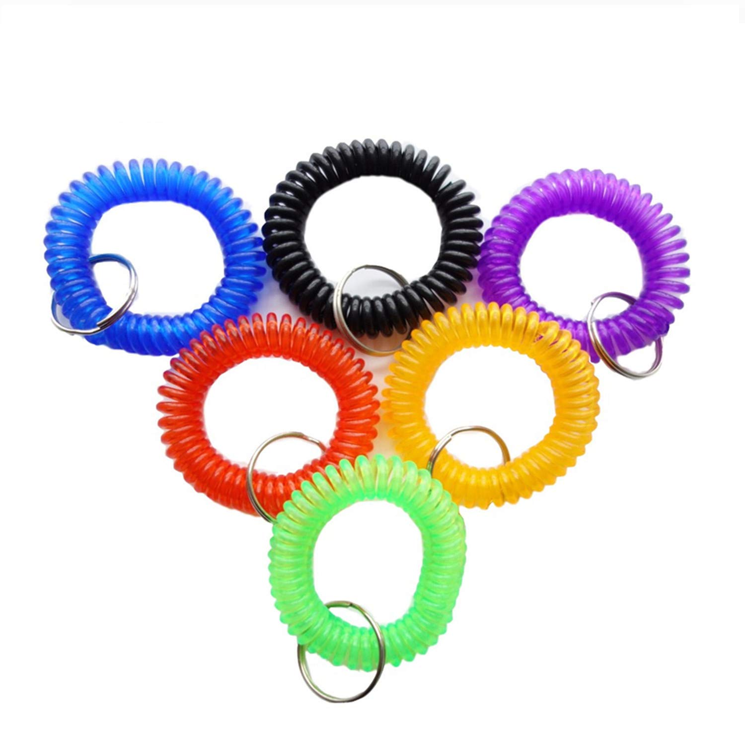Photo 1 of HAMIYELL Pack of 6 Colorful Spring Spiral Wrist Coil Key Chain, Wristband Key Ring