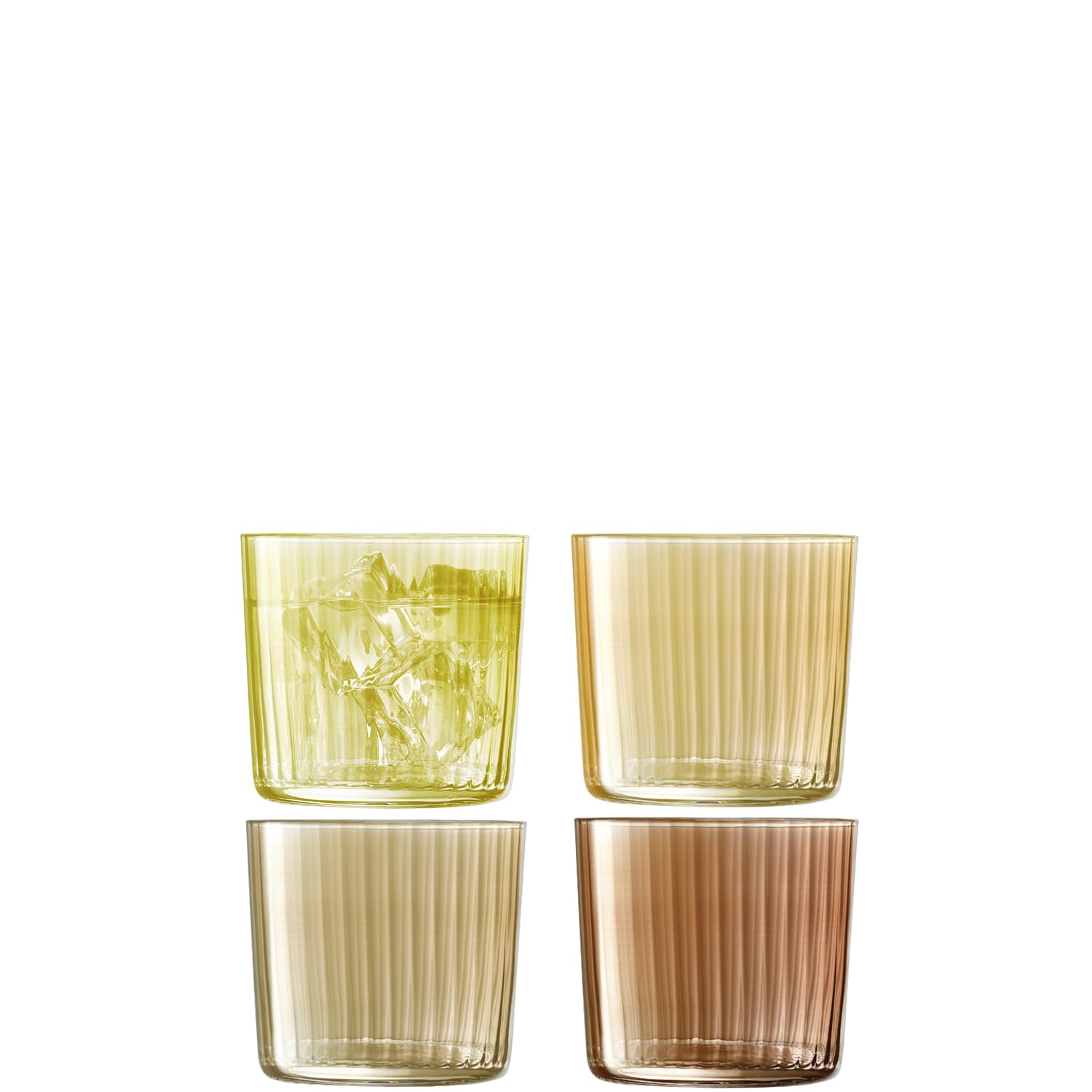 LSA International Gems Tumbler 310ml Assorted Amber | Set of 4 | Mouthblown & Handmade Glass | Hand Painted | GM01