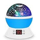 MOKOQI Modern Rotating Moon Sky Projection LED Night Lights Toys Table Lamps with Timer shut off & Color Changing For Baby Girls Boys Bedroom Decorative Lights Gift Baby Nursery Lights(Blue)