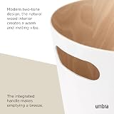 Umbra Woodrow 2-Gallon Modern Wooden Trash Can White Natural view 2