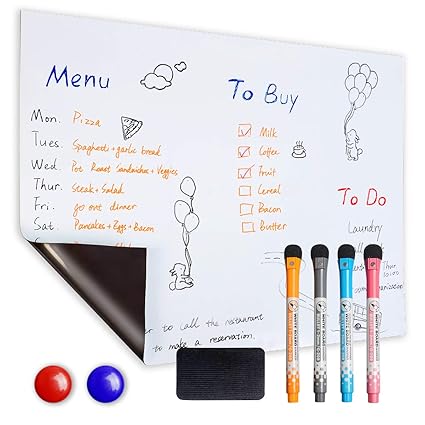 WiWAPLEX - Pizarra magnética de borrado en seco, 17 x 23 para ...