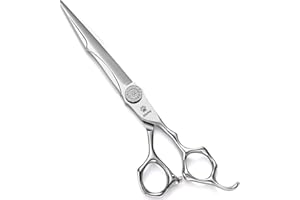 GLADOG 7" Premium 9CR Dog Grooming Scissors with Full Diamond Pivot Nut - Professional Straight Dog Scissors for Grooming, Ideal Dog Shears for Precise Trimming, Pet Grooming Scissors, Grooming Shear