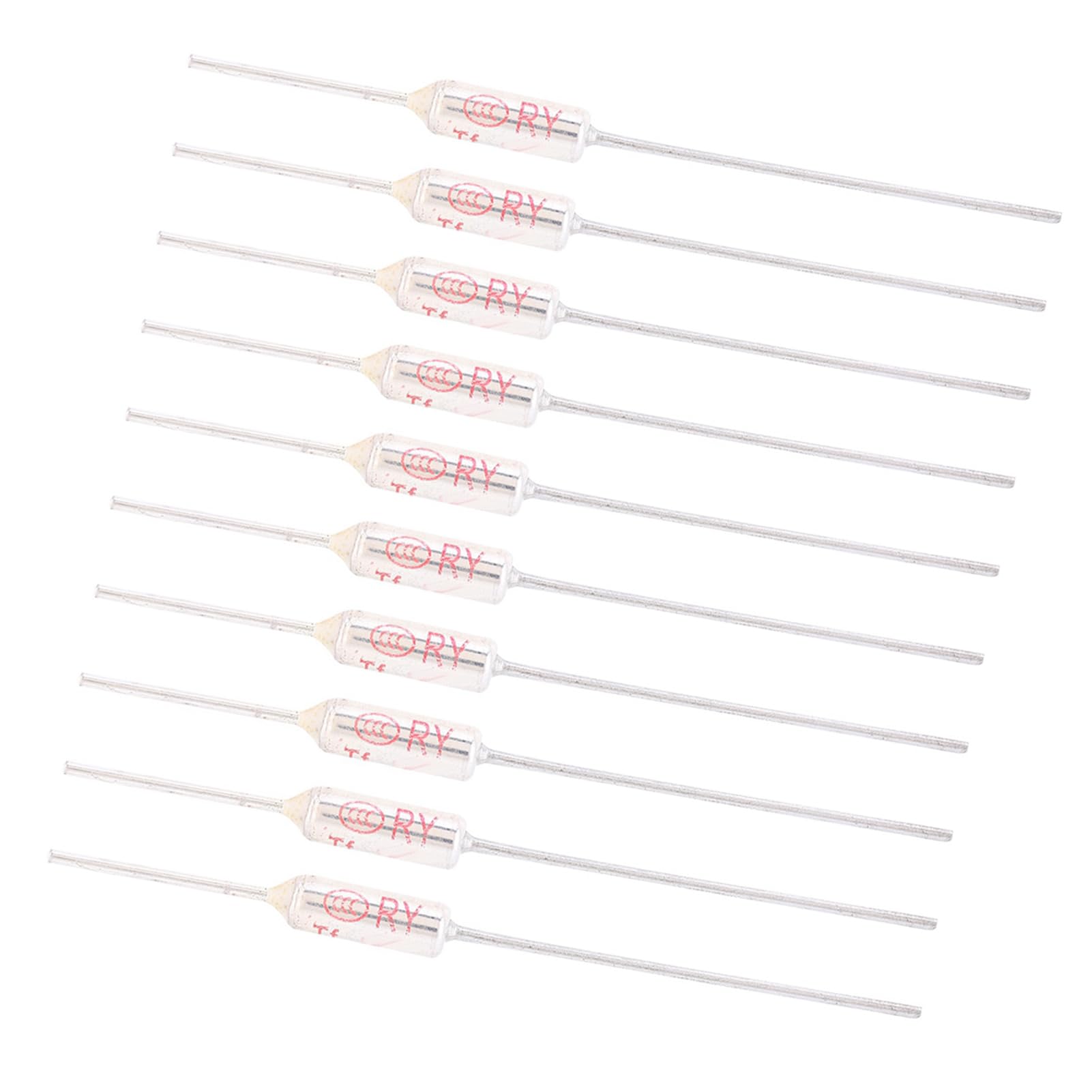 Fafeicy 10PCS Thermal Cutoff 250VAC 10A 72-250℃ Metal Shell Thermofuse Overtemperature Protection