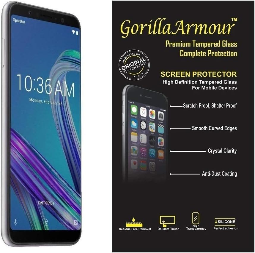 Gorilla Armour Premium Tempered Glass for Asus Zenfone Max Pro M1 | 9H+ Strong, 0.3 mm, Chemically Strong Tempered Glass only for: Asus Zenfone Max Pro M1 (Transparent)