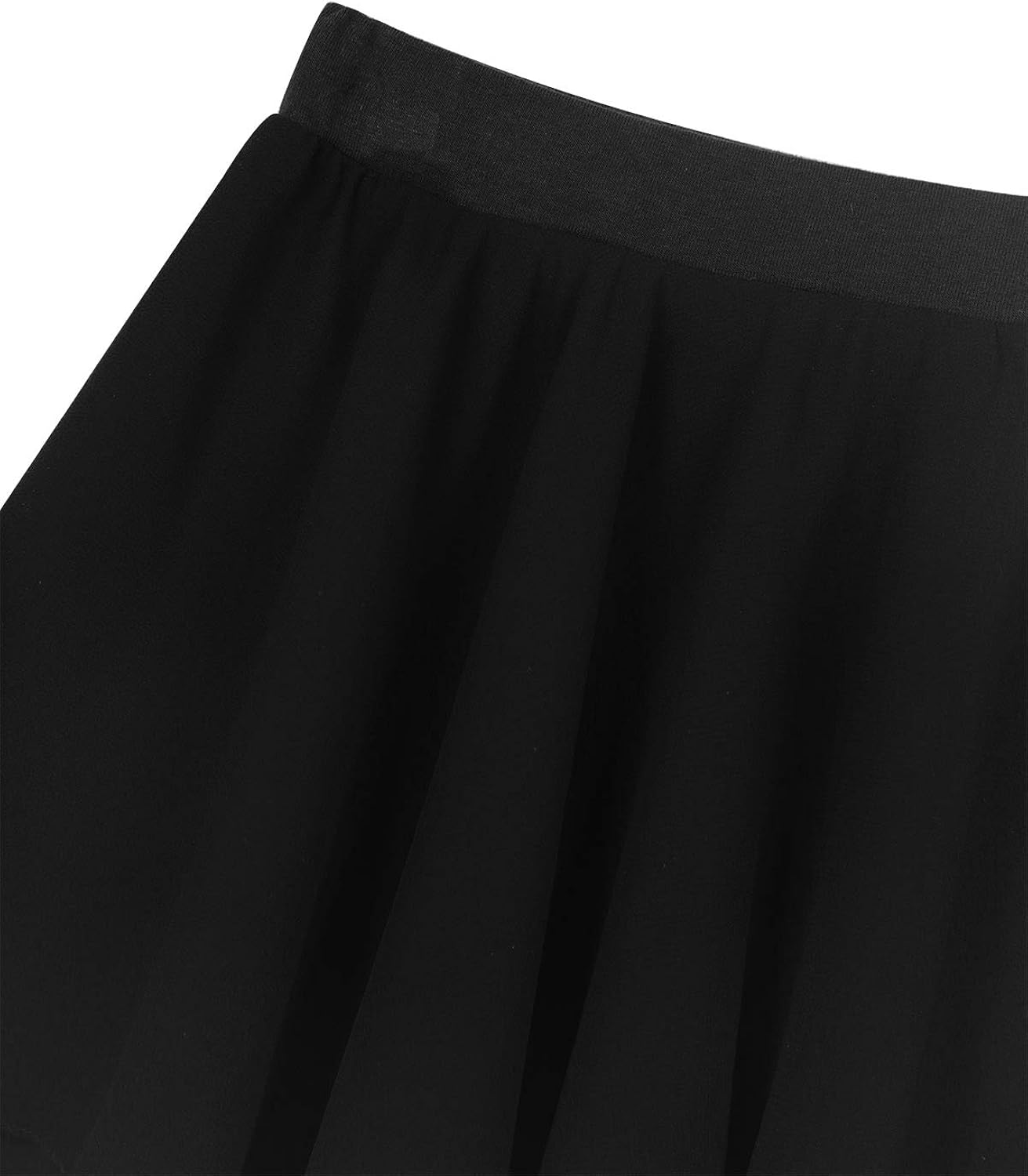 moily Little Big Girls 2 Layers Chiffon Ballet Dance Mini Skirts with Elastic Waistband Basic Pull-On Dress: Clothing