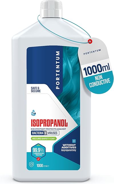 PORTENTUM Isopropyl Alcohol 99.99% 1L | Isopranol for Electronics & Cleaning