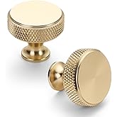 Asidrama 10 Pack Gold Knurled Cabinet Knobs for Dresser Kitchen Brushed Gold Cabinet Pulls Drawer Hardware for Cabinets