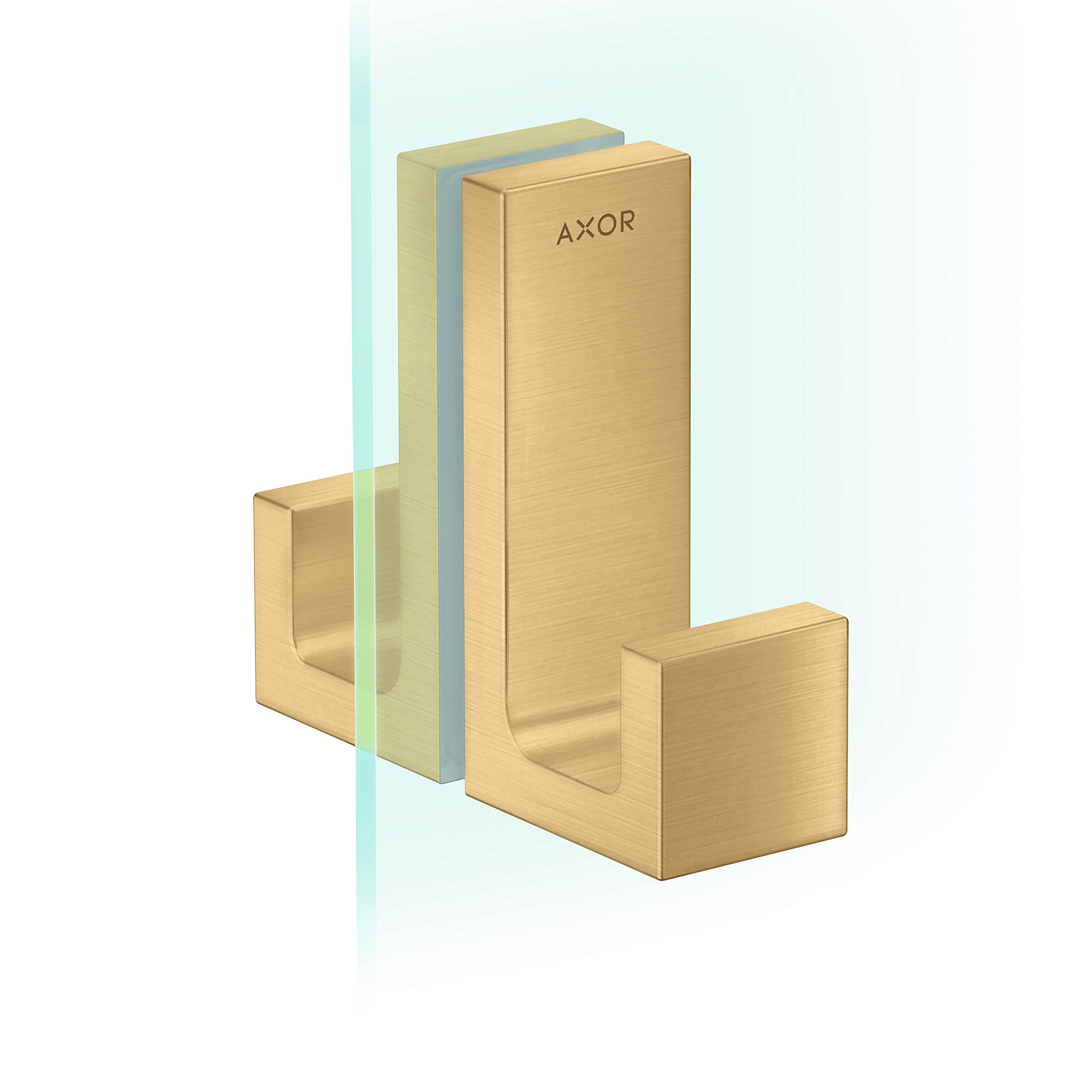 Photo 1 of AXOR Universal Rectangular 2-inch Shower Door Handle in Brushed Gold Optic, 42639250