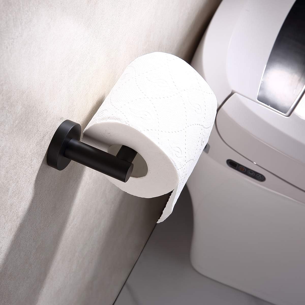 AIMASHA Bathroom SS304 Trinsic Toilet Paper Holder 2514 (Matte Black) -Wall Mount Latitude II European Tissue Holder: Home & Kitchen