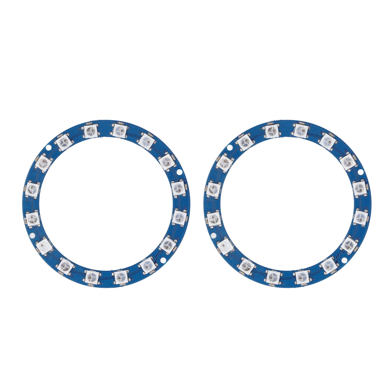 2Pcs RGB LED Round Ring Lamp Light, Circle Lamp Panel 16 Bit Intelligent Full Color Highlight 5V Digital Port WS2812B 5050 for AVR, PIC, mbed DIY Electronic Components