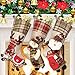 Dreampark Christmas Stockings, 3 Pack Classic Plaid Xmas Stocking 18