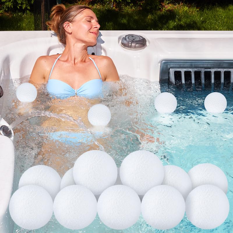 Photo 1 of Gerrii 12 Pcs 3 Inch Hot Tub Scum Sponge Absorber Eliminating Ball for Pool Spas Swimming Reusable Washable Oil Cleaner Floating Filter