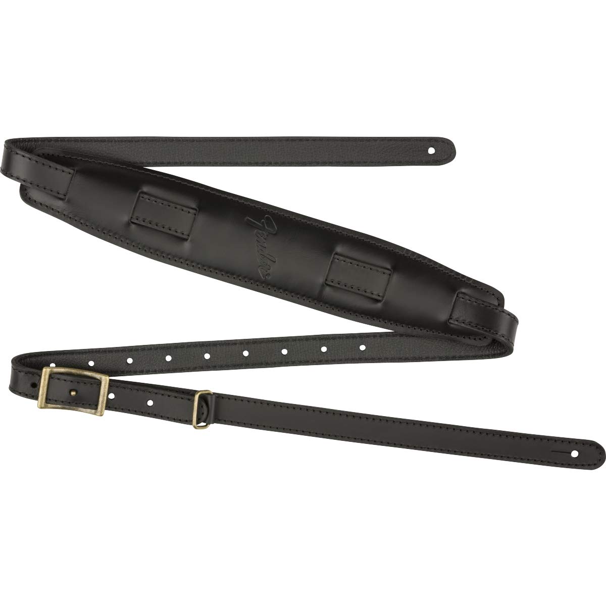 Fender® Mustang® Vintage Saddle Strap Guitar Strap Leather - Black