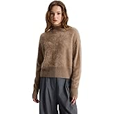 GreenMount Women's 100% Pure Brushed Turtleneck Pullover Cashmere Sweater Long SleevesWarm Soft Boxy Sweater for Women