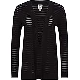 Anne Klein Womens Sheer Stripe Cardigan